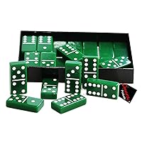 Games | Acrylic Double 6 Jumbo Dominoes Games Set | Color: Emerald