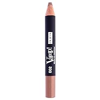 Pupa Milano Vamp! Ready To Shadow 002 Luminous Taupe - Creamy, Pigmented Powder Shadow Stick With Compact Pencil Applicator - Blend, Smudge, and Shape With Ease - Paraben-Free Formula - 0.04 oz