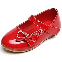 Little Flower Girls Gift Shoes Bow Dress Mary Jane Ballet Flats(Toddler/Little/Big Kid)