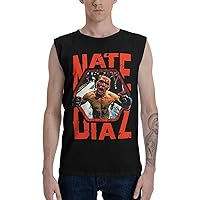 Nate Diaz Men's Cotton Sleeveless O-Neck T-Shirts Quick Dry Muscle Swim Beach Tank Tops