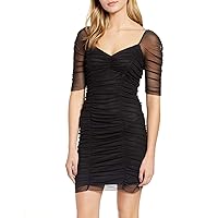 1.STATE Womens Ruched Sleeve Bodycon Dress