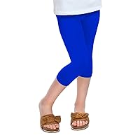 Children Girls Plain Stretchy Basic 3/4 Capri Leggings Summer Kids Cropped Pants