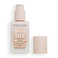 Revolution Beauty, Skin Silk Serum Foundation, Light to Medium Coverage, Lightweight & Radiant Finish, Contains Hyaluronic Acid, F7 Light Skin Tones, 0.77 Fl. Oz.