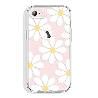 for iPhone SE Case (2022/2020/3rd/2nd), iPhone 8/7 Case 4.7 Inch Clear with Simple Design, Cute Protective TPU Bumper + Shockproof Non-Yellowing Cover for Women and Girls (Daisy)