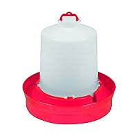 Little Giant® Deep Base Poultry Waterer | Chicken Waterer | Heavy Duty Plastic Water Container for Birds & Chicken | Rubber Stopper for No Leaks | 2 Gallon