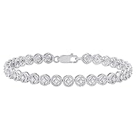 Dazzlingrock Collection 0.45 Carat (ctw) Round White Diamond Ladies Tennis Bracelet 1/2 CT, Sterling Silver