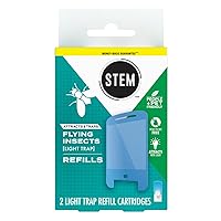 Light Trap Refill Cartridges, Indoor Fruit Fly Trap, Effective Insect Control for Home, Attracts and Traps Flying Insects, Compatible With STEM Light Trap, 2 Count