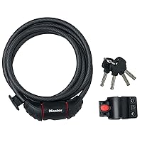 MASTER LOCK Bike Cable Lock [Key] [1,8 m Coiling Cable] [Outdoor] [Mounting Bracket] 8130EURDPRO - Ideal for Bike, Electric Bike, Skateboards, Strollers, Lawnmowers and Other Outdoor Equipments
