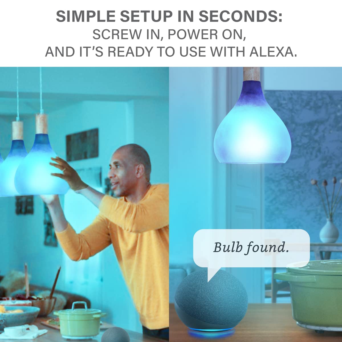 Sengled Alexa Light Bulb, S1 Auto Pairing with Alexa Devices, Color Changing Light Bulbs, Smart Light Bulbs that Work with Alexa, Bluetooth Mesh Smart Home Lighting, E26 60W Equivalent, 800LM, 2-Pack