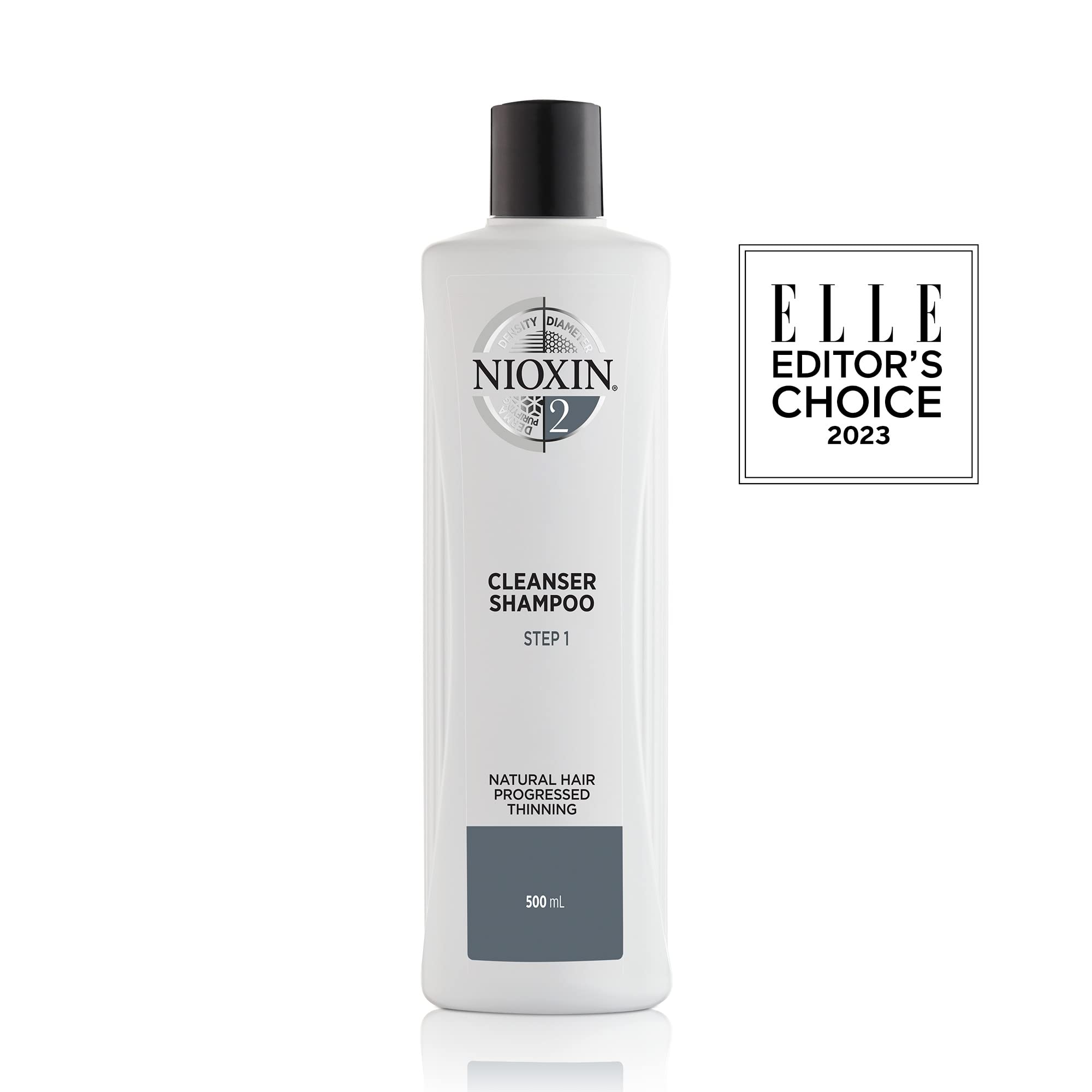 Nioxin System 2, Cleansing Shampoo With Peppermint Oil, Treats Sensitive Scalp & Provides Moisture, For Natural Hair with Progressed Thinning, Various Sizes