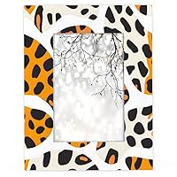 Leopard 5x7 Picture Frame by Plexiglass Made of Solid Wood,Display Pictures 11x14 for Tabletop Display and Wall Hanging-1 pack, Graffiti Pattern Photo Frames