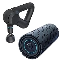 TheraGun Prime 5th Generation + Wave Series Bundle - Full Body Smart Foam Roller and Deep Tissue Handheld Electric Percussion Massage Gun with QuietForce Technology