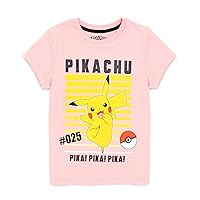 Pokemon T-Shirt Girls Kids Pikachu Eevee Friends Pink Or Blue Character Top