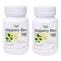 Senta Nutraceuticals Slippery Elm 400mg 60 Pack of 2 Veg Capsules, Dietary Supplement, Nutritional Supplement, multivitamins, Vitamin for Men, Women and Adults, Health Supplements
