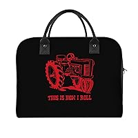 Red Tractor Travel Tote Bag Large Capacity Laptop Bags Beach Handbag Lightweight Crossbody Shoulder Bags for Office