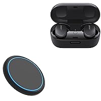 BoxWave Charger Compatible with Bose QuietComfort Earbuds - SwiftCharge PowerDisc Wireless Charger (15W), Qi Wireless 15W Circular Desktop Charger for Bose QuietComfort Earbuds - Jet Black
