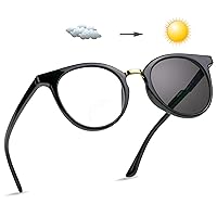 LifeArt Bifocal Reading Glasses, Transition Photochromic Dark Grey Sunglasses, Oval Frame, Computer Reading Glasses, Anti Glare (Black, 0.00/+2.50 Magnification)