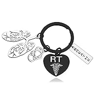 RT Respiratory Therapist Keychain Gifts Respiratory Therapy Gifts Lung Breathe Lung Specialist Stethoscope Anatomical Keyring Father Day Nurse Day Respiratory Care Jewelry Gift for Doctor Nurse