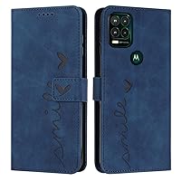 IVY Moto G Stylus 5G 2021 Case Wallet, [Smile Love][Kickstand Flip][Lanyard Shoulder Strap][PU Leather] - Wallet Case for Motorola Moto G Stylus 5G 2021 Devices - Blue