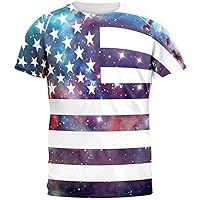 Old Glory 4th of July Galaxy American Flag All Over Adult T-Shirt - X-Large