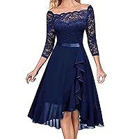 Firzero Formal Dresses for Women Vintage 50s Evening Party Dresses Sleeveless Floral Embroidery Mesh Lace Cocktail Dress