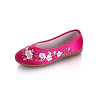 Women's Slip on Flats,Traditional Chinese Style Embroidered Round Toe Ballet Flats Shoes