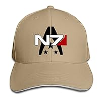 BAI XUE Mass Effect Alliance N7 Insignia Adjustable Casquette Baseball Hip Hop Cap Natural