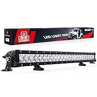 Nilight LED Light Bar 30 Inch 120W Flood Spot Combo Beam 14400LM Osram P8/5W Chips Offroad Single Row Slim Lights IP68 LED Driving Light for Pickup Truck SUV ATV UTV Boat Jeep, 5 Years Warranty