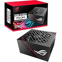 ASUS ROG Strix 750 Fully Modular 80 Plus Gold 750W ATX Power Supply with 0dB Axial Tech Fan and 10 Year Warranty