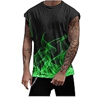 3D Print Tank Tops for Women Sleeveless Summer T-Shirt Stylish Flame Graphic Workout Tee Athletic Tanks Shirts