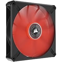 CORSAIR ML140 LED Elite, 140mm Magnetic Levitation Red LED Fan with AirGuide, Single Pack, Black