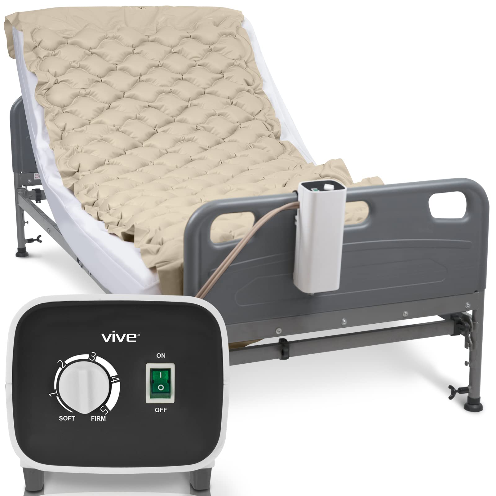 Vive Alternating Pressure Pad, Includes Mattress Pad and Electric Pump System for Bed Sore Prevention