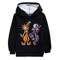 Kids Fall Winter Casual Loose Fit Hooded Pullover Sweatshirts Cotton Fleece Soft Comfy Hoodies for Boys Girls