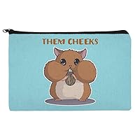 GRAPHICS & MORE Hamster Them Cheeks Eating Sunflower Seed Pencil Pen Organizer Zipper Pouch Case