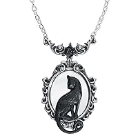 Alchemy Gothic Feline Felicity Women Necklace Silver-Coloured, Pewter,