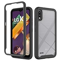XYX Black Case Compatible with LG K22, Heavy Duty Hybrid Shockproof Soft TPU Bumper Protective Cover for LG K22/LG K22 Plus