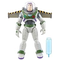 Mattel Disney and Pixar Lightyear 12-in Action Figure with Vapor Effect & Sounds, Buzz Lightyear Jetpack Liftoff Toy