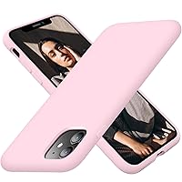 Cordking for iPhone 11 Case, Silicone Ultra Slim Shockproof Phone Case with [Soft Anti-Scratch Microfiber Lining], 6.1 inch, Chalk Pink