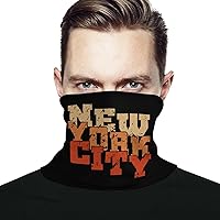 Retro New York City Face Mask Unisex Neck Gaiter Seamless Face Cover Scarf Bandanas with Drawstring for Cycling Hiking