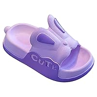 Kids Toddler Boys Girls Cute Rabbit Ear Shower Slippers Thick Bottom Summer Non Slip Quick Drying Water Shoes