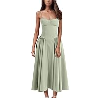 Wedding Sleeveless A Line Tunic Dress for Ladies Classy Independence Day Lightweight Thin Womans Coloured Turquoise M