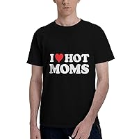Mom Gift I Love Hot Moms Men's Short Sleeve T-Shirts Casual Top Tee