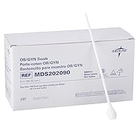 Medline Non-sterile OB/GYN Swabs, Rayon Tipped, for Medicine Application, Hard to Reach Spots (Pack of 100)