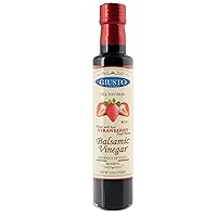 All Natural Strawberry Balsamic Vinegar of Modena P.G.I. - Made with Real Strawberry Fruit Puree - Imported from Italy and Family Owned - 8.5oz