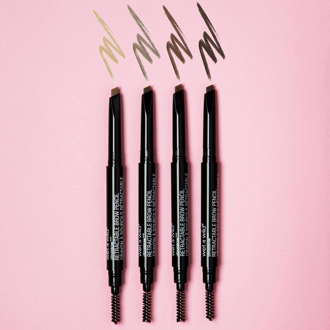 Wet n Wild Ultimate Eyebrow Retractable Definer Pencil, Taupe, Dual-Sided Brow Brush, Fine Tip, Shapes, Defines, Fills Brow Makeup