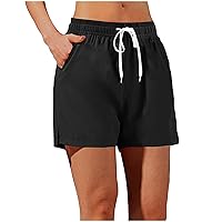 Women's Bermuda Shorts Solid Nylon Athletic Quick-Dry Pants Fashion Mid Waist Side Split Sporty Competition Pants with Pocket
