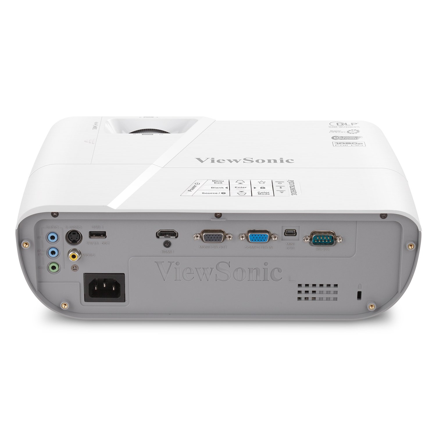 ViewSonic 3200 Lumens Full HD 1080p Shorter Throw Home Theater Projector with 3D DLP and HDMI, Stream Netflix with Dongle (PJD7828HDL)