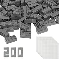 Classic Building Bricks with 32x32 Baseplates, 1200 Piece 2x4 Building Blocks STEM Creative Building Toys with 8 Pack of White Color Baseplates for Kids Age 6+
