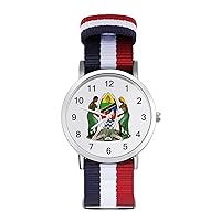 Coat Arms of Tanzania Nylon Watch Adjustable Wrist Watch Band Easy to Read Time with Printed Pattern Unisex
