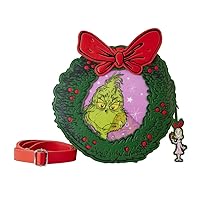 Loungefly Dr. Seuss Grinch Christmas Wreath Crossbody Bag Grinch
